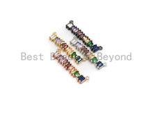 Load image into Gallery viewer, Colorful CZ Micro Pave Long Bar Pendant for Necklace ,Colorful Cz Beads, Micro Pave Findings Pendant, 6x35mm, sku#F682