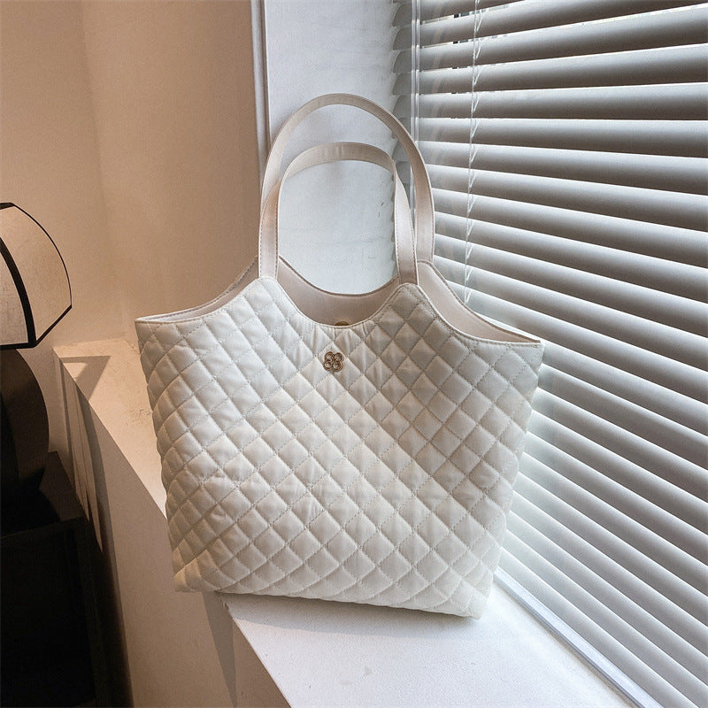 Women's Retro Horizontal Square Tote Bag with Double Straps - Everyday Commuter Handbag by Sarah Express