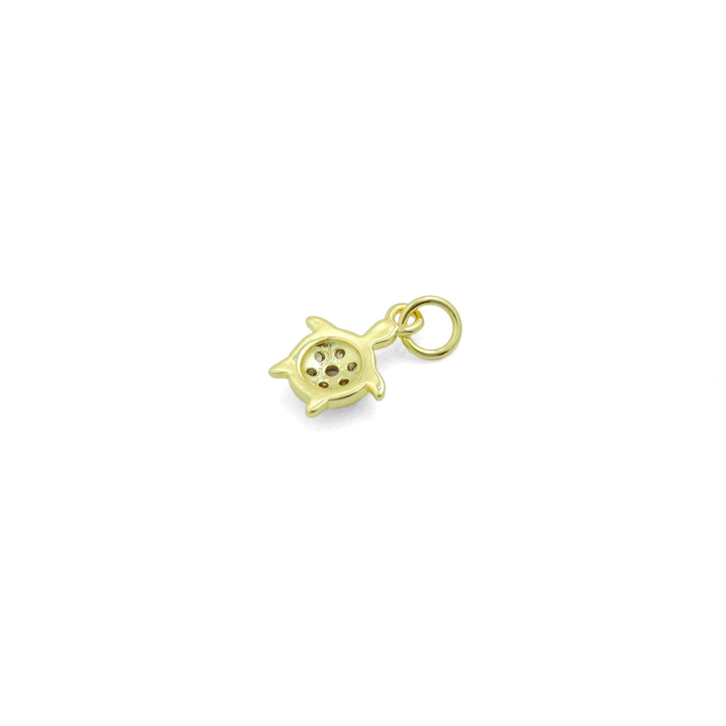 Clear CZ Cute Tortoise Charm Pendant, Sku#LD699
