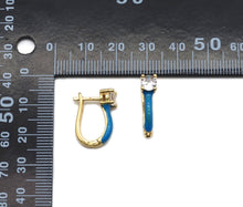 Load image into Gallery viewer, Pave Enamel Huggie Hoop Earring, Minimal earrings,sku#B227