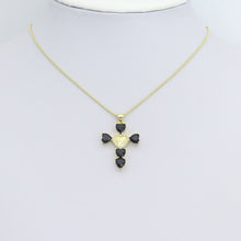 Load image into Gallery viewer, Black Clear Red Green Heart Cross Mary Charm Pendant,Sku#LK1219