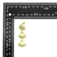 Load image into Gallery viewer, Gold Silver String of Shell Dangle Earrings, Sku#A468