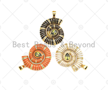 Load image into Gallery viewer, CZ Micro Pave Colorful Enamel Sea Snail Shape Charm, 18K Gold Enamel Pendant, Necklace Bracelet Charm Pendant,26x30mm,Sku#LK317