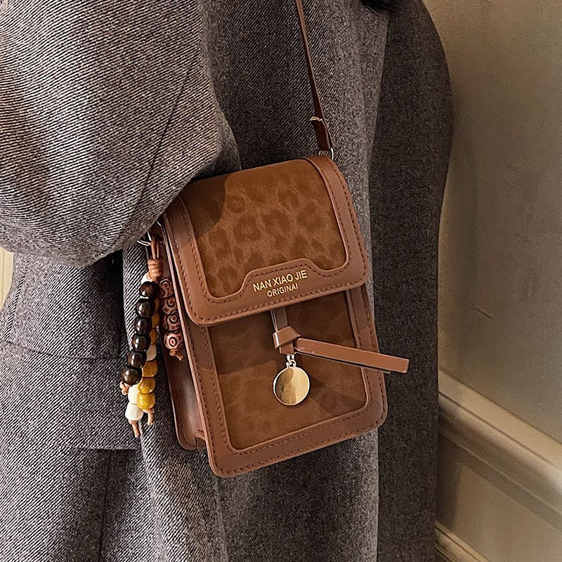Leopard Print Phone Crossbody Bag
