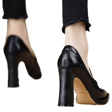 Load image into Gallery viewer, Retro Chunky-Heel Pointed-Toe Professional Women's Pumps | Slip-On Office Heels
