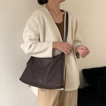 Load image into Gallery viewer, Genuine Full-Grain Cowhide Leather Shoulder Tote Bag – Soft Structured Women's Handbag