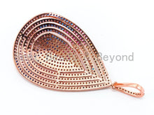 Load image into Gallery viewer, CZ Micro Pave Mixed Color Teardrop  Pendant, Cubic Zirconia Pendant, Colored CZ Pave in Gold/Silver/Rose Gold Finish, 60x31mm, SKU#F183