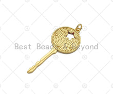 Load image into Gallery viewer, Colorful Enamel Key with Hollow Out Star Shape Pendant, 18K Gold Filled Enamel Key Charm,18x43mm,Sku#L574
