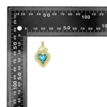 Load image into Gallery viewer, Big Crystal Gold Heart lotus flower Charm Pendant, Sku#LK1090