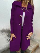 Load image into Gallery viewer, Women's Solid-color Mid-length Wool Coat With A Single-breasted Design