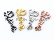 Load image into Gallery viewer, CZ Micro Pave Love Charm, CZ Pave Charm in Gold, Rose Gold, Black, Silver Finish, Pave Love Charms, 9x20mm, 1/2/5pcs sku#B20