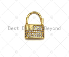 Load image into Gallery viewer, Dainty Gold Padlock Clasp Charms, Dainty Lock Charms, Padlock Clasp, Gold Charm, Gold Pendant, Padlock Necklace Charms, 11x16mm, Sku#LK121