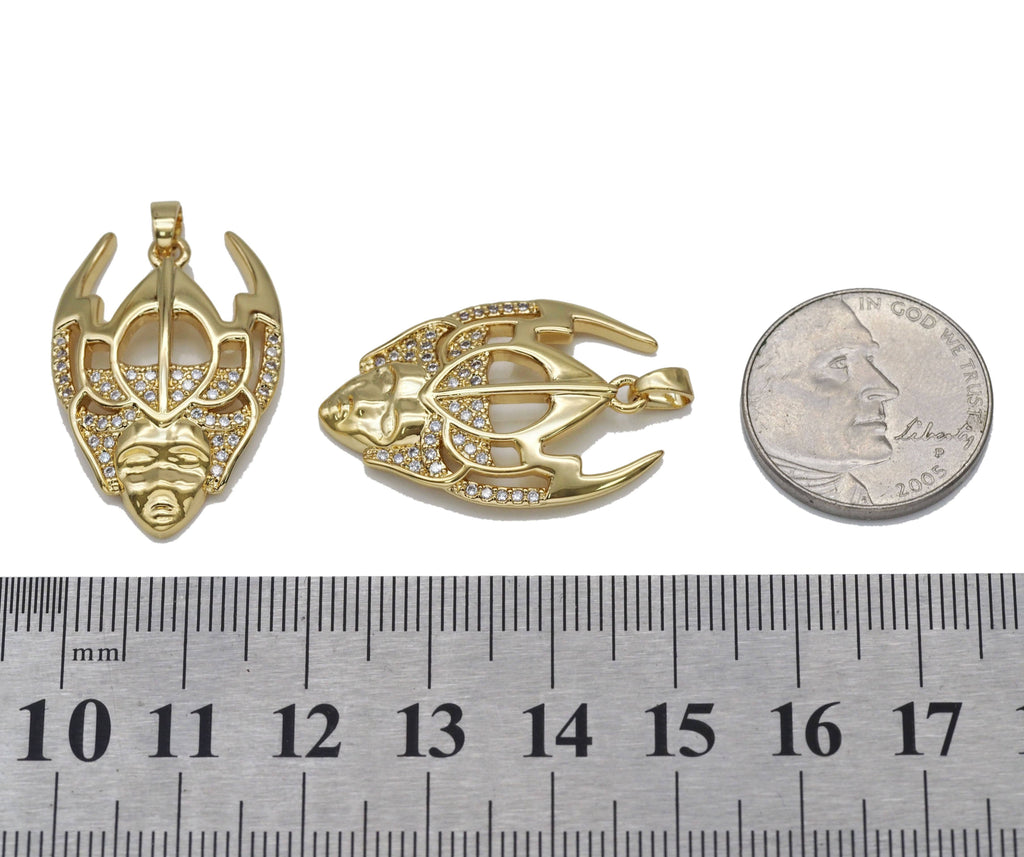 Gold Egyptian Mask Charm, Sku#LX94