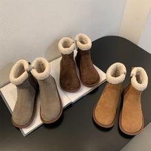 Load image into Gallery viewer, Women's Retro Furry Ankle Boots - Comfortable Side Zipper Low Shaft Boots