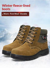 Load image into Gallery viewer, Men's Sheepskin-Lined Leather Winter Boots | Lace-Up Thermal Cotton Boots for Men