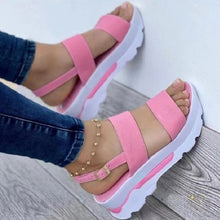 Load image into Gallery viewer, Women's Cutout Platform Sandals | Open-Toe Buckle Platform Heels