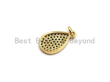 Load image into Gallery viewer, 9x15mm CZ Rainbow Color Micro Pave Teardrop Shaped Pendant,CZ Paved Teardrop Charm Gold,Silver,Rose Gold,Gunmetal plated,sku#F746