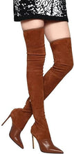 Load image into Gallery viewer, Women's Over-the-Knee Suede Boots - Stiletto Heel Pointed Toe Stretch Boots