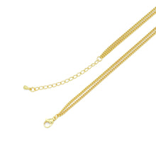 Load image into Gallery viewer, Gold Silver Heart Pendant Double Link Chain Necklace, Sku#A333