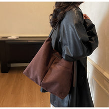 Load image into Gallery viewer, Suede-Look High-Capacity Crossbody Bag – Versatile Everyday Shoulder Bag for Women