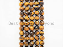 Load image into Gallery viewer, High Quality Natural Yellow Gold Tiger Eye Round Faceted Beads,sku#U350