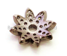 Load image into Gallery viewer, CZ Micro Pave Flower Bead Cap, Cubic Zirconia Bead Cap, 11x2mm, 8x2mm, 2pcs/6pcs sku#G90