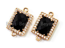 Load image into Gallery viewer, Rectangle Connector with Faceted Crystal Beads, sku#A82