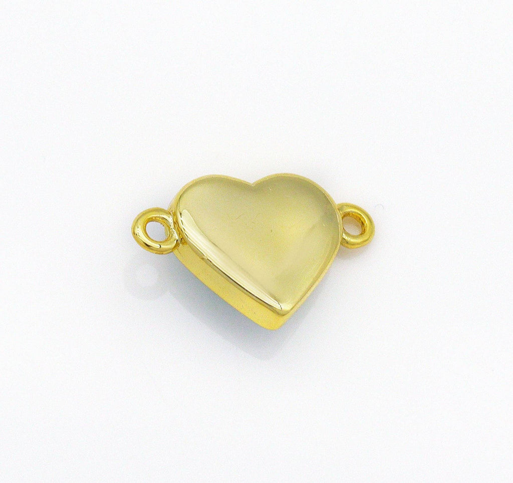 Gold Gemstone Heart Connector, Sku#LY16