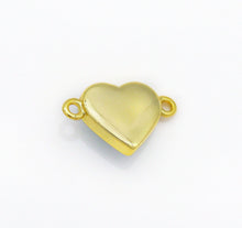 Load image into Gallery viewer, Gold Gemstone Heart Connector, Sku#LY16