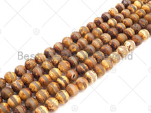Load image into Gallery viewer, Natural Tibetan Brown Agate with Middle Line Beads, Dzi Agate Beads, 6mm/8mm/10mm Tibetan Round Smooth Agate,15.5" Full Strand, Sku#U1112