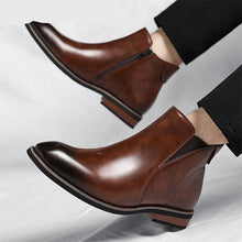 Load image into Gallery viewer, Men's Retro High-Top Formal Leather Boots - British Style Side Zipper Ankle Boots