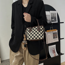 Load image into Gallery viewer, Women's Houndstooth Shoulder Bag | Checkered Wool Crossbody Handbag &amp; Messenger Tote