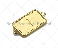 Load image into Gallery viewer, 18k Gold Medallion Rectangle Charms, Gold Bar Connector,  Star Moon Hamsa Eye Boy Girl Medallion Charm,16x32mm, Sku#LK152
