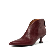 Load image into Gallery viewer, Women's Elegant Pointed-Toe Ankle Boots | Genuine Cowhide Leather | Velvet Lining Option