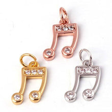 Load image into Gallery viewer, Pave Music Symbol charm
