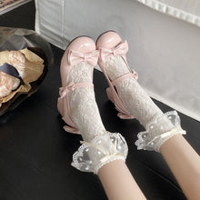 Load image into Gallery viewer, Women's Round Toe Ballet Flats with Bow &amp; Ankle Strap | Casual Flat Shoes for Everyday Wear