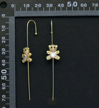 Load image into Gallery viewer, CZ Teddy Bear Long Spike Earrings, Sku#LD232