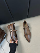 Load image into Gallery viewer, Women's Chunky Heel Mary Jane Shoes - French Retro Pointed Toe Buckle Dress Shoes