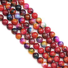 Load image into Gallery viewer, 12mm/14mm Orange Blue Agate Round Smooth Beads, Sku#U1805