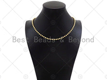 Load image into Gallery viewer, Star Patten Shinny Gold 4mm ball Beads Necklace Bracelet with Lock, Gold Ball beads Necklace, Ball beads Bracelet Necklace set, sku#LD75