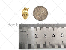 Load image into Gallery viewer, Dainty Gold Skull Head Pendant/Charm,Cubic Zirconia Charm, Necklace Bracelet Charm Pendant,7x14mm, Sku#ML31