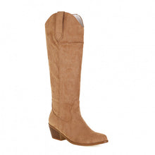 Load image into Gallery viewer, Women's Western Cowboy Embroidered High-Heel Boots – Chunky Heel Slip-On