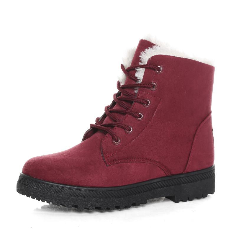 Women's Warm Plush Snow Boots | Cozy Ankle Boots with Rubber Sole