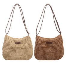 Load image into Gallery viewer, Women's Handwoven Straw Tote Bag | Beach Vacation Handbag | Woven Summer Tote