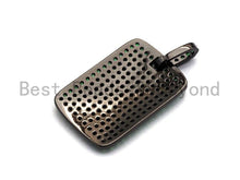 Load image into Gallery viewer, Green CZ Micro Pave Rectangle Tag Pendant/Charm, Cubic Zirconia Pendant, Pave Dog Tag, 18x27mm, sku#X49