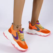 Load image into Gallery viewer, Women's Mixed-Color Lace-Up Sneakers | Mesh Breathable Lightweight Platform Running Shoes