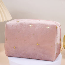 Load image into Gallery viewer, Velvet Cosmetic Bag - Portable Makeup Storage Organizer with Zipper