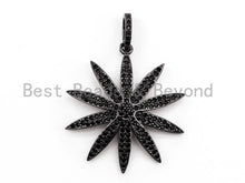 Load image into Gallery viewer, Black CZ Pave On Black Micro Pave Star Pendant/Charm,Cubic Zirconia Paved Charm, Necklace Bracelet Charm Pendant, 28x32mm,1pc, sku#F384