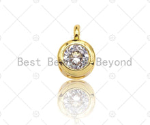 Load image into Gallery viewer, CZ Micro Pave Cute Round Shape Pendant, Round Charm, Big CZ Pave Pendant, Gold plated,6x8mm, Sku#LK103