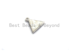Load image into Gallery viewer, 100% Natural White Color Shell Triangle Charm in Gold/Silver, White Shell Pearl Charm/Pendant, Shell Beads, 11x12mm,SKU#Z307